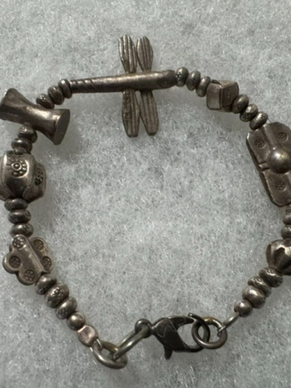 Silver dragonfly bracelet